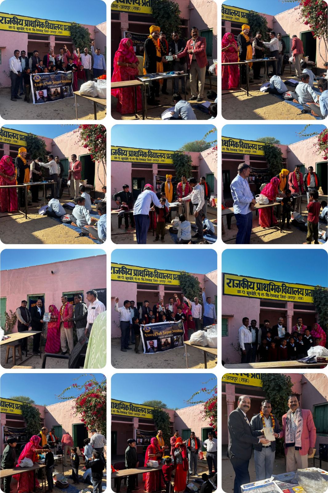Lions Club Jaipur Sunshine and Jaipur Royal Distribute Sweaters to Students